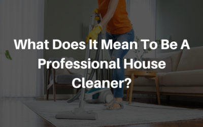 What Does It Mean To Be A Professional House Cleaner?